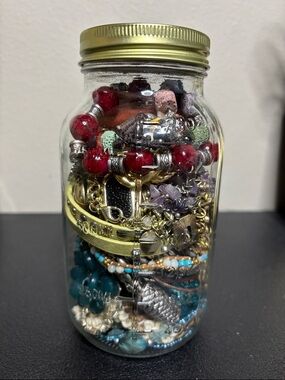 Jewelry Jar Mixed Wearable Fashion Glass Acrylic Beaded Rhinestone YouTube 1